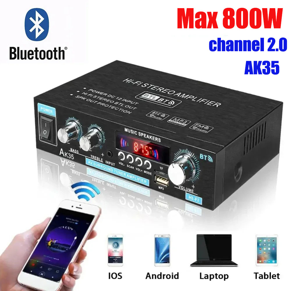 Home Cinema Receiver - HiFi Digital AK35 Bluetooth Verstärker MP3