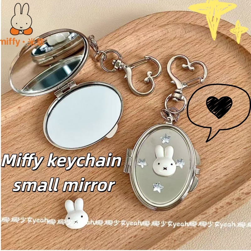 Home Cinema Lighting - Miffy Y2K Kreativer Metall-Flip-Spiegel-Taschenanhänger – Leicht