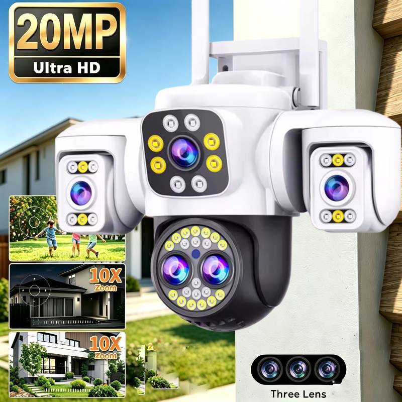 Home Cinema Screen - 20MP Überwachungs-WLAN-Kamera mit vier Objektiven, drei