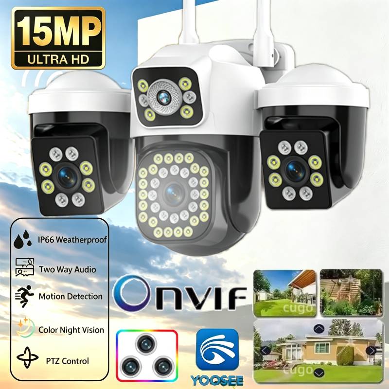 Home Cinema Screen - 15MP Dreifachobjektive, drei Bildschirme, PTZ-Überwachungskamera für
