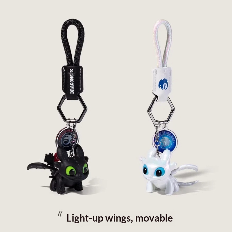 Home Cinema Lighting - Echter Drachenzähmungsmeister Zahnlos Nachtschatten Weißlichtschatten Schlüsselanhänger
