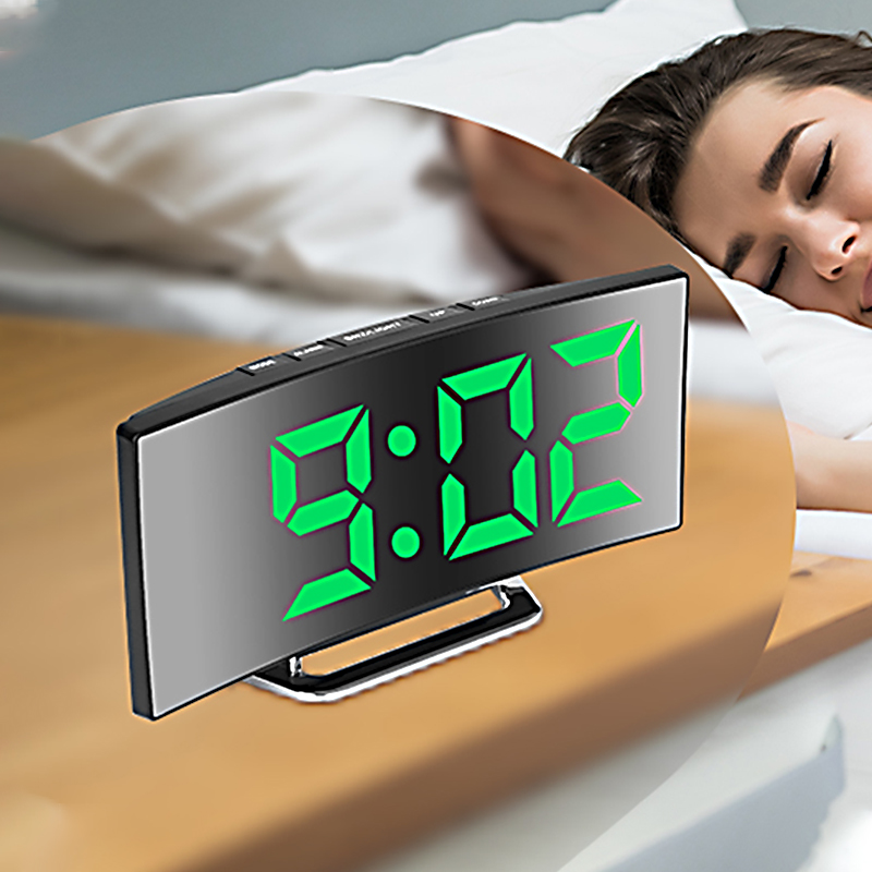 Home Cinema Screen - LED Digital Wecker Gebogene Bildschirm Spiegel