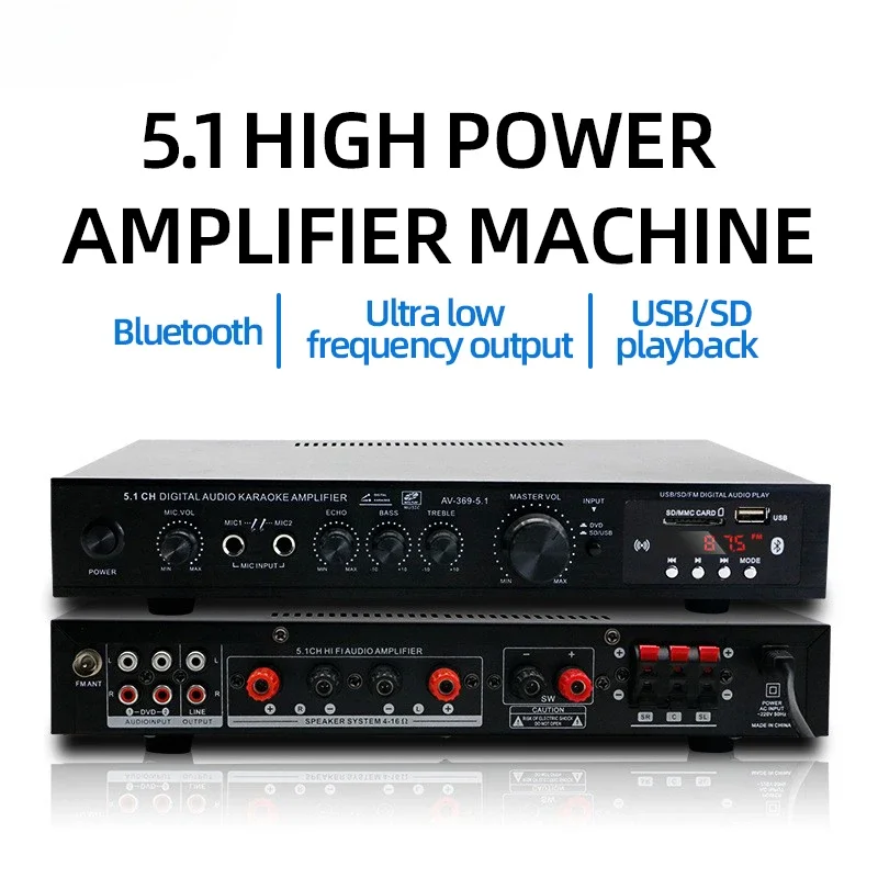 Home Cinema Receiver - AV-369BT Bluetooth 5.1 Sound Lautsprecher AMP,