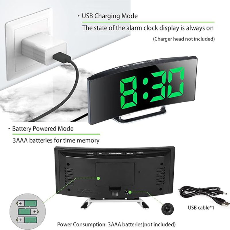 LED Digital Wecker Gebogene Bi – Home Cinema Screen Bewertung und Preis